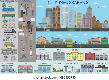 city infographic set. 
create your info graphic. vector illustration