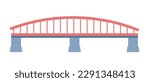 City infrastructure, isolated bridge with pillars and metal design. Architecture and modern sights for visitors and tourists. Infrastructure and town planning, passageway. Vector in flat style