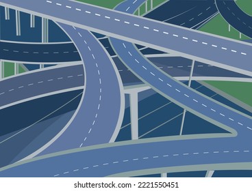 City infrastructure roads, bridges vector background