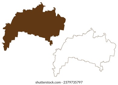 City of Ipswich (Commonwealth of Australia, Queensland state) map vector illustration, scribble sketch Ipswich map