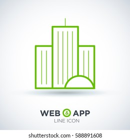 city isolated minimal icon. building line vector icon for websites and mobile minimalistic flat design.