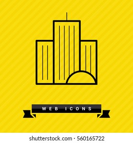 city isolated minimal icon. buldings line vector icon for websites and mobile minimalistic flat design.