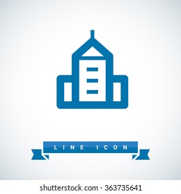 City isolated minimal single flat linear icon. business center line vector icon for websites and mobile minimalistic flat design.