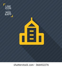 City isolated minimal single flat linear icon. business center line vector icon for websites and mobile minimalistic flat design.