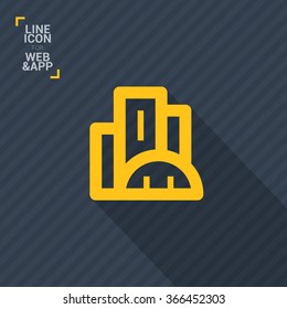 City isolated minimal single flat linear icon. business center line vector icon for websites and mobile minimalistic flat design.