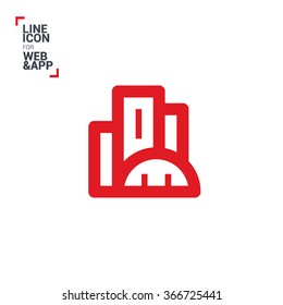 City isolated minimal single flat linear icon. business center line vector icon for websites and mobile minimalistic flat design.