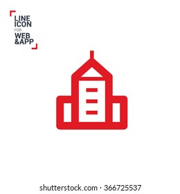 City isolated minimal single flat linear icon. business center line vector icon for websites and mobile minimalistic flat design.