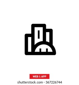 City isolated minimal single flat linear icon. business center line vector icon for websites and mobile minimalistic flat design.