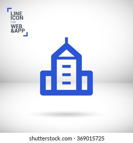 City isolated minimal single flat linear icon. business center line vector icon for websites and mobile minimalistic flat design.