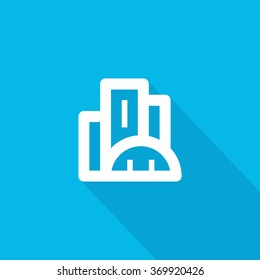 City isolated minimal single flat linear icon. business center line vector icon for websites and mobile minimalistic flat design.