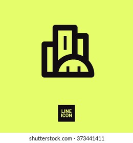 City isolated minimal single flat linear icon. business center line vector icon for websites and mobile minimalistic flat design.