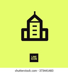 City isolated minimal single flat linear icon. business center line vector icon for websites and mobile minimalistic flat design.
