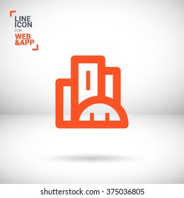 City isolated minimal single flat linear icon. business center line vector icon for websites and mobile minimalistic flat design.