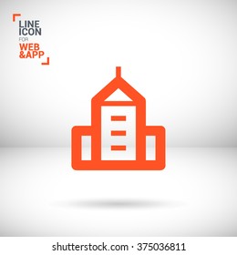 City isolated minimal single flat linear icon. business center line vector icon for websites and mobile minimalistic flat design.