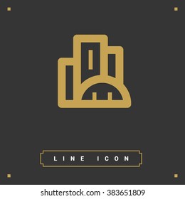 City isolated minimal single flat linear icon. business center line vector icon for websites and mobile minimalistic flat design.