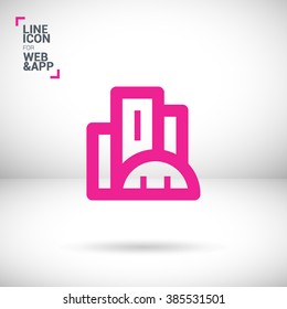 City isolated minimal single flat linear icon. business center line vector icon for websites and mobile minimalistic flat design.