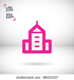 City isolated minimal single flat linear icon. business center line vector icon for websites and mobile minimalistic flat design.