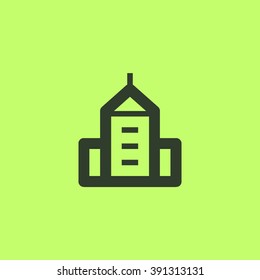 City isolated minimal single flat linear icon. business center line vector icon for websites and mobile minimalistic flat design.