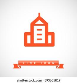 City isolated minimal single flat linear icon. business center line vector icon for websites and mobile minimalistic flat design.