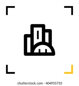 City isolated minimal single flat linear icon. business center line vector icon for websites and mobile minimalistic flat design.