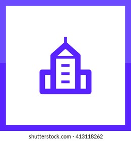 City isolated minimal single flat linear icon. business center line vector icon for websites and mobile minimalistic flat design.