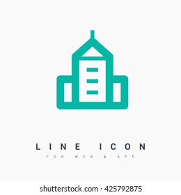 City isolated minimal single flat linear icon. business center line vector icon for websites and mobile minimalistic flat design.