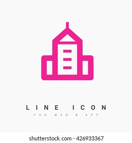 City isolated minimal single flat linear icon. business center line vector icon for websites and mobile minimalistic flat design.