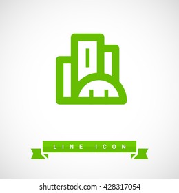 City isolated minimal single flat linear icon. business center line vector icon for websites and mobile minimalistic flat design.