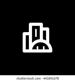 City isolated minimal single flat linear icon. business center line vector icon for websites and mobile minimalistic flat design.