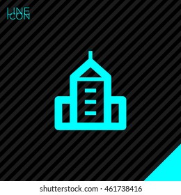 City isolated minimal single flat linear icon. business center line vector icon for websites and mobile minimalistic flat design.