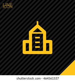 City isolated minimal single flat linear icon. business center line vector icon for websites and mobile minimalistic flat design.