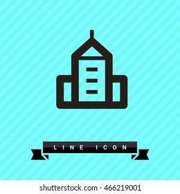 City isolated minimal single flat linear icon. business center line vector icon for websites and mobile minimalistic flat design.