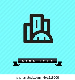 City isolated minimal single flat linear icon. business center line vector icon for websites and mobile minimalistic flat design.