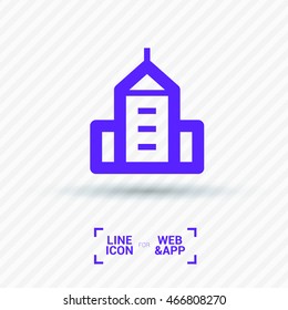 City isolated minimal single flat linear icon. business center line vector icon for websites and mobile minimalistic flat design.
