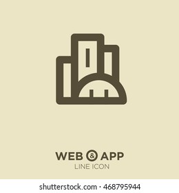 City isolated minimal single flat linear icon. business center line vector icon for websites and mobile minimalistic flat design.