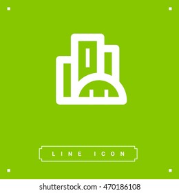 City isolated minimal single flat linear icon. business center line vector icon for websites and mobile minimalistic flat design.
