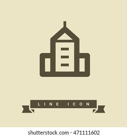 City isolated minimal single flat linear icon. business center line vector icon for websites and mobile minimalistic flat design.