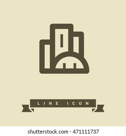 City isolated minimal single flat linear icon. business center line vector icon for websites and mobile minimalistic flat design.