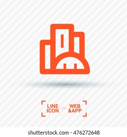City isolated minimal single flat linear icon. business center line vector icon for websites and mobile minimalistic flat design.