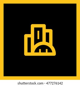 City isolated minimal single flat linear icon. business center line vector icon for websites and mobile minimalistic flat design.