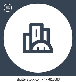 City isolated minimal single flat linear icon. business center line vector icon for websites and mobile minimalistic flat design.