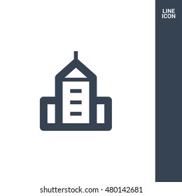 City isolated minimal single flat linear icon. business center line vector icon for websites and mobile minimalistic flat design.