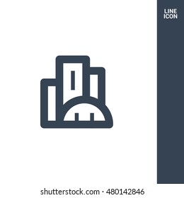 City isolated minimal single flat linear icon. business center line vector icon for websites and mobile minimalistic flat design.