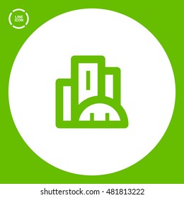 City isolated minimal single flat linear icon. business center line vector icon for websites and mobile minimalistic flat design.