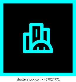 City isolated minimal single flat linear icon. business center line vector icon for websites and mobile minimalistic flat design.