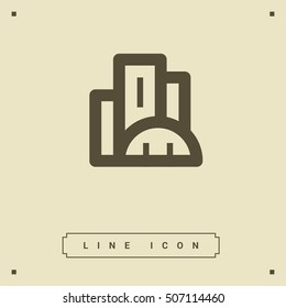 City isolated minimal single flat linear icon. business center line vector icon for websites and mobile minimalistic flat design.