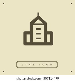 City isolated minimal single flat linear icon. business center line vector icon for websites and mobile minimalistic flat design.