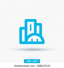 City isolated minimal single flat linear icon. business center line vector icon for websites and mobile minimalistic flat design.
