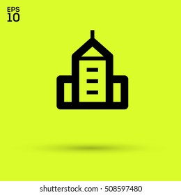 City isolated minimal single flat linear icon. business center line vector icon for websites and mobile minimalistic flat design.