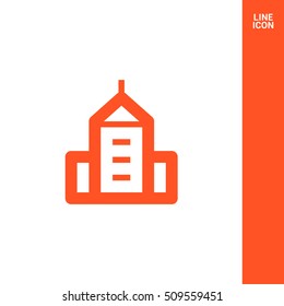 City isolated minimal single flat linear icon. business center line vector icon for websites and mobile minimalistic flat design.